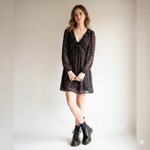 American Eagle Floral Cut-Out V-Neck Dress | Size XL